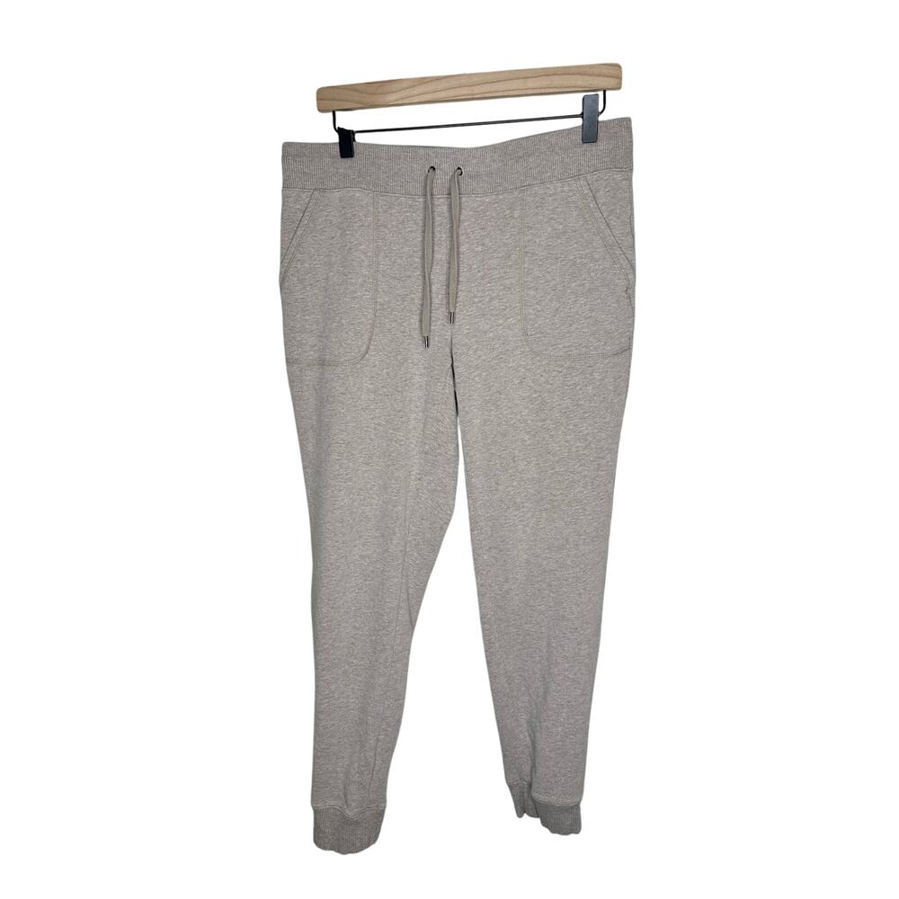 LL Bean Sweatpants Womens S Cream Heather Ultrasoft Sweats High Rise Joggers EUC